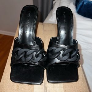 Black sandal heels